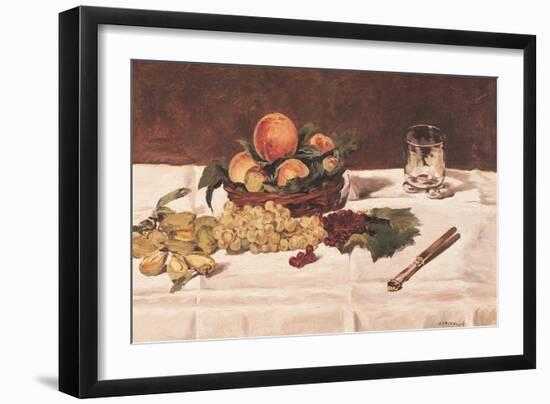 Still Life: Fruit on a Table, 1864-Edouard Manet-Framed Giclee Print