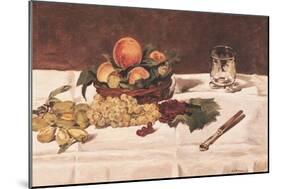 Still Life: Fruit on a Table, 1864-Edouard Manet-Mounted Giclee Print