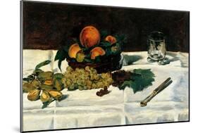 Still Life Fruit on a Table-Edouard Manet-Mounted Art Print