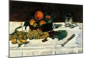 Still Life Fruit on a Table-Edouard Manet-Mounted Art Print