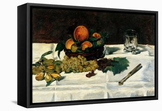 Still Life Fruit on a Table-Edouard Manet-Framed Stretched Canvas