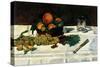 Still Life Fruit on a Table-Edouard Manet-Stretched Canvas