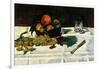 Still Life Fruit on a Table-Edouard Manet-Framed Art Print