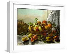 Still-life,fruit-Gustave Courbet-Framed Giclee Print