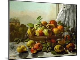 Still-life,fruit-Gustave Courbet-Mounted Giclee Print