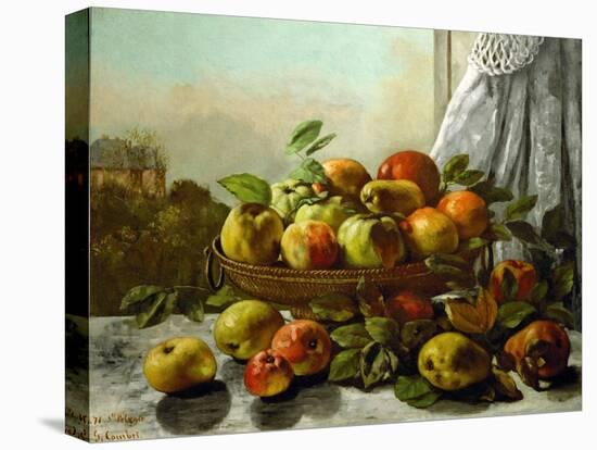 Still-life,fruit-Gustave Courbet-Stretched Canvas