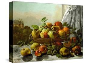 Still-life,fruit-Gustave Courbet-Stretched Canvas