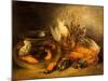 Still Life, Game and Hanging Snipe with Goldfish in a Bowl-Benjamin Blake-Mounted Giclee Print