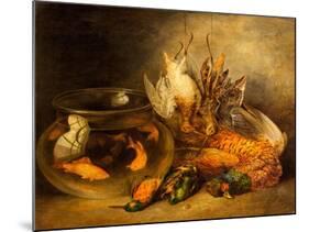 Still Life, Game and Hanging Snipe with Goldfish in a Bowl-Benjamin Blake-Mounted Giclee Print