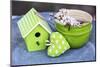 Still Life, Green, Bird Houses, Heart, Bowl, Cherry Blossoms-Andrea Haase-Mounted Photographic Print