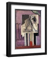 Still Life in Front of Balcony; Nature Morte Devant Le Balcon, 1929-Louis Marcoussis-Framed Giclee Print