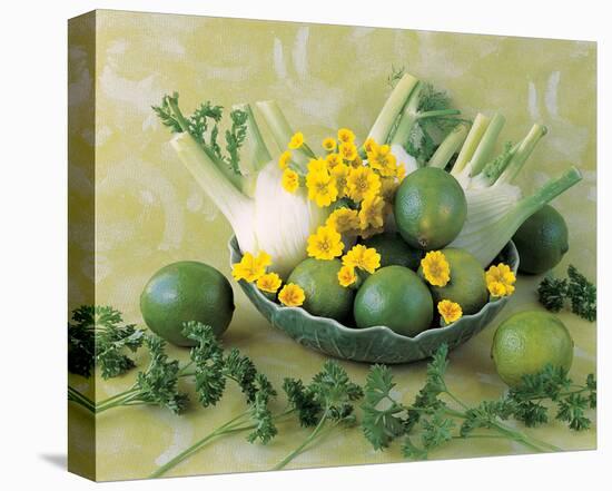 Still Life in Green-null-Stretched Canvas