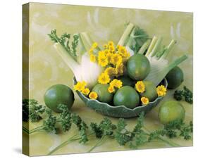 Still Life in Green-null-Stretched Canvas