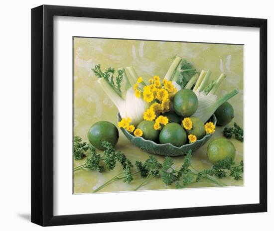 Still Life in Green-null-Framed Art Print