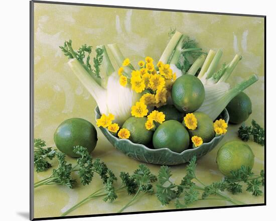 Still Life in Green-null-Mounted Art Print