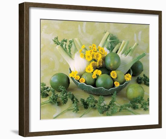 Still Life in Green-null-Framed Art Print