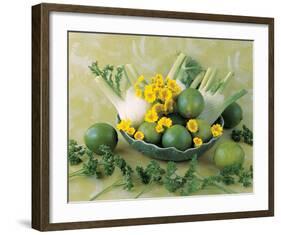 Still Life in Green-null-Framed Art Print