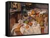 Still life in the Basket-Paul Cézanne-Framed Stretched Canvas