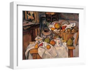 Still life in the Basket-Paul Cézanne-Framed Art Print