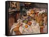 Still life in the Basket-Paul Cézanne-Framed Stretched Canvas