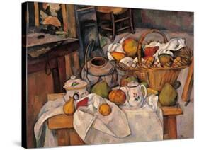 Still life in the Basket-Paul Cézanne-Stretched Canvas