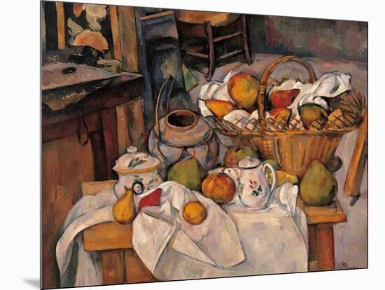 Still life in the Basket-Paul Cézanne-Mounted Art Print