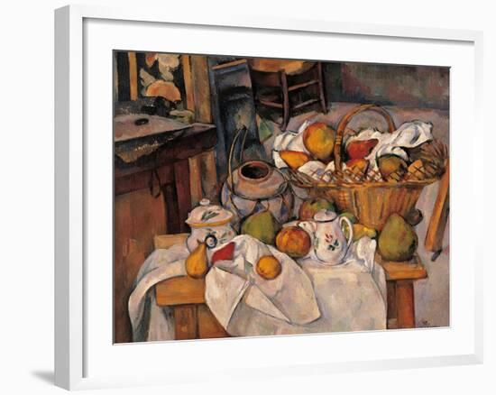 Still life in the Basket-Paul Cézanne-Framed Art Print