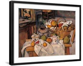 Still life in the Basket-Paul Cézanne-Framed Art Print