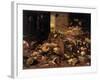 Still Life (Interior with Game, Fish, Fruit, Flowers, Cats and Dogs), 1645-79-Jan van Kessel-Framed Art Print