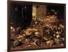 Still Life (Interior with Game, Fish, Fruit, Flowers, Cats and Dogs), 1645-79-Jan van Kessel-Framed Art Print