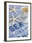 Still Life, Maritime, Blue, Starfish, Material, Text, Coffee Cup-Andrea Haase-Framed Photographic Print