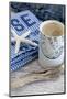 Still Life, Maritime, Blue, Starfish, Material, Text, Wooden Piece, Coffee Cup-Andrea Haase-Mounted Photographic Print
