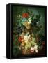 Still Life Mixed Flowers and Fruit with Bird's Nest-Jan van Os-Framed Stretched Canvas