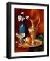 Still Life of a Gilt Ewer, Vase of Flowers and a Facon De Venise Bowl-Antoine Vollon-Framed Giclee Print