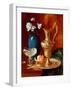 Still Life of a Gilt Ewer, Vase of Flowers and a Facon De Venise Bowl-Antoine Vollon-Framed Giclee Print