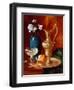 Still Life of a Gilt Ewer, Vase of Flowers and a Facon De Venise Bowl-Antoine Vollon-Framed Giclee Print