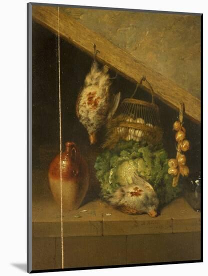 Still Life of a Hanging Bird, a Jar and a Cabbage-Benjamin Blake-Mounted Giclee Print