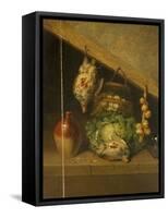 Still Life of a Hanging Bird, a Jar and a Cabbage-Benjamin Blake-Framed Stretched Canvas