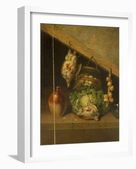 Still Life of a Hanging Bird, a Jar and a Cabbage-Benjamin Blake-Framed Giclee Print