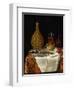 Still Life of a Herring and Flask (Oil on Canvas)-French School-Framed Giclee Print