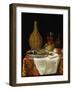 Still Life of a Herring and Flask (Oil on Canvas)-French School-Framed Giclee Print