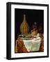 Still Life of a Herring and Flask (Oil on Canvas)-French School-Framed Giclee Print
