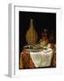 Still Life of a Herring and Flask (Oil on Canvas)-French School-Framed Giclee Print