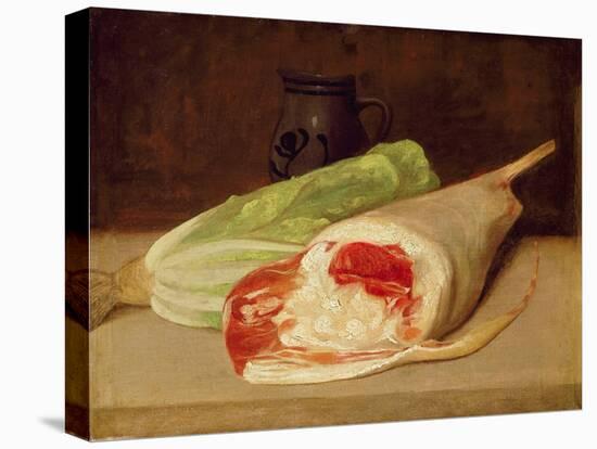 Still Life of a Leg of Lamb (Oil on Canvas)-Francisco Jose de (attr to) Goya y Lucientes-Stretched Canvas