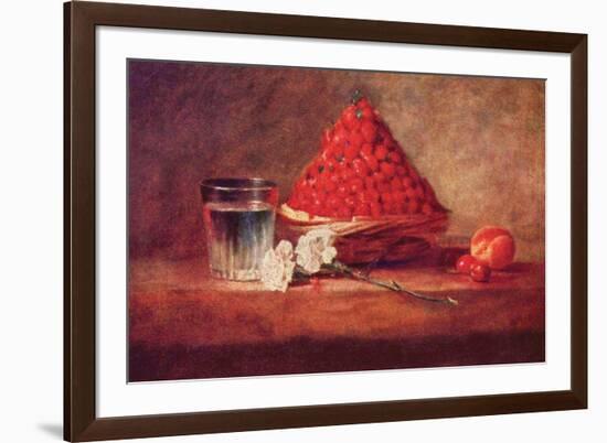 Still Life of a Strawberry Basket-Jean-Baptiste Simeon Chardin-Framed Premium Giclee Print