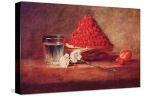 Still Life of a Strawberry Basket-Jean-Baptiste Simeon Chardin-Stretched Canvas