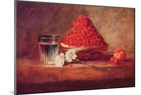 Still Life of a Strawberry Basket-Jean-Baptiste Simeon Chardin-Mounted Art Print