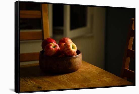 Still life of a wooden bowl full of apples-Panoramic Images-Framed Stretched Canvas