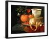 Still Life of an Orange, a Lemon and Strawberry on a Pewter Plate, a Wan-Li Bowl Behind-Elias Van Den Broeck-Framed Giclee Print