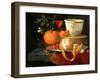 Still Life of an Orange, a Lemon and Strawberry on a Pewter Plate, a Wan-Li Bowl Behind-Elias Van Den Broeck-Framed Giclee Print